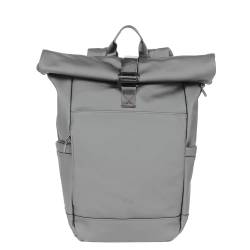 Cas8 Laptoprucksack SOHO, funktioneller Rollrucksack für Damen und Herren, minimalistischer Rucksack mit Rolltop, wasserfester Daypack für Business, Freizeit & Sport, grau von Cas8