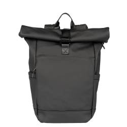 Cas8 Laptoprucksack SOHO, funktioneller Rollrucksack für Damen und Herren, minimalistischer Rucksack mit Rolltop, wasserfester Daypack für Business, Freizeit & Sport, schwarz von Cas8