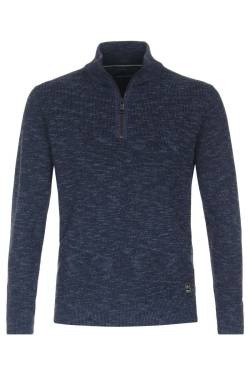 Casa Moda Casual Regular Fit Troyer blau, Einfarbig von Casa Moda