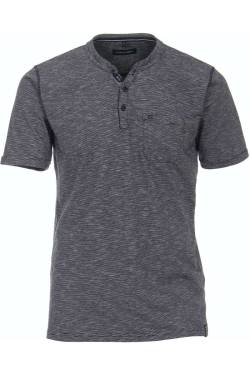 Casa Moda Casual T-Shirt Henley blau, Melange von Casa Moda