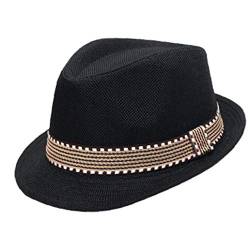 Kinder Sunhats Unisex-kleinkind-kind-kind-jungen Hüte Mädchen Caps Sommer Strohhut Breiten Rand Jazz-fedora-hut Gangster Kappe Schwarz von Casecover