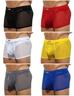 Casey Kevin Herren Boxershorts Sexy Unterwäsche Männer Transparent Netz Boxer Shorts Gittergewebe Shorts von Casey Kevin