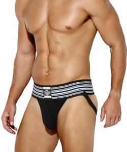 Casey Kevin Herren Jockstrap Tanga String Sportunterwäsche Unterhose Atmungsaktiv Thong Men's Underwear von Casey Kevin