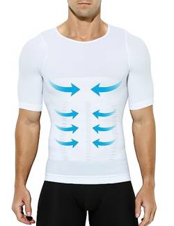 Casey Kevin Herren Kompression Kurzarmshirt Shapewear Unterhemd Herren Kurzarm Sport T-Shirt für Sports & Outdoor Funktionsshirt Bodybuilding Bauchweg Tops von Casey Kevin