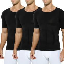 Casey Kevin Herren Kompression Kurzarmshirt Shapewear Unterhemd Herren Kurzarm Sport T-Shirt für Sports & Outdoor Funktionsshirt Bodybuilding Bauchweg Tops von Casey Kevin