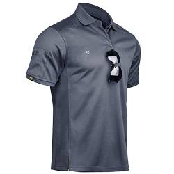 Casey Kevin Herren Poloshirt Kurzarm Golf Polo Shirt mit Brillenhalter Knopfleiste Atmungsaktives Outdoor Männer Sport Polo T-Shirts Sommer von Casey Kevin