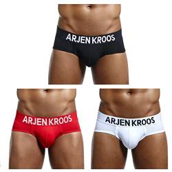 Casey Kevin Herren Slips Baumwolle Unterwäsche Low Rise Unterstützung Brief Elastischer Bund Slips Unterhose geeignet für Sport, Reisen, 1/3/6er-Pack von Casey Kevin