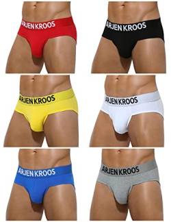 Casey Kevin Herren Slips Baumwolle Unterwäsche Low Rise Unterstützung Brief Elastischer Bund Slips Unterhose geeignet für Sport, Reisen, 1/3/6er-Pack von Casey Kevin