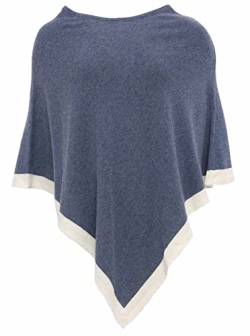 Zwillingsherz Poncho mit Kaschmir - Hochwertiges Cape für Damen - XXL Umhängetuch und Tunika mit Ärmel - Strick-Pullover - Sweatshirt - Stola für Sommer und Winter von Cashmere Dreams