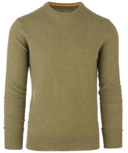 Cashmere Zone Herren-Pullover mit Rundhalsausschnitt, 100% Reiner Kaschmir, 100% Made in Italy, Wollpullover mit Langen Ärmeln, weich und warm (Militärgrüne, XL) von Cashmere Zone