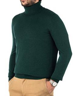 Cashmere Zone - Herren Rollkragenpullover 30% Reines Kaschmir 70% Reine Wolle Made in Italy Langarm Winter Warm (XXL, Englisch Grün) von Cashmere Zone