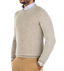 Cashmere Zone - Herren Rundhalspullover Winterpullover mit Langarm, Weichheit und Wärme in 5% Kaschmir Mischung - 25% Wolle, 30% Viskose und 40% Polyamid Faser (3XL, Hellgrau) von Cashmere Zone