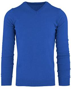 Cashmere Zone - Herren V-Ausschnitt Pullover 100% Kaschmir, Made in Italy, Winter Kaschmirwolle Pullover, Langarm, Warm (Light Blau, L) von Cashmere Zone