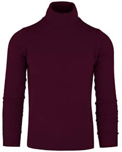 Cashmere Zone Rollkragenpullover Herren 100% reines Kaschmir Made in Italy Langarm Pull Weich Und Warm, (Burgundy, 3XL) von Cashmere Zone