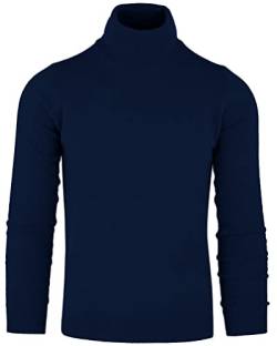 Cashmere Zone Rollkragenpullover Herren 100% reines Kaschmir Made in Italy Langarm Pull Weich Und Warm (Blau, 3XL) von Cashmere Zone