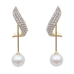 1 Paar Klassische Elegante Simulierte Perle Quaste Kristall Ohrringe Für Frauen Mode Wassertropfen Kristall Schmuck von Casiler