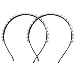 2 Pcs Fashion Metal Nieten Stirnband Cool Metal Spike Nieten Haarband Punk Gothic Hair Hoop Kopfbedecke Haarzubehör Für Frauen Mädchen von Casiler