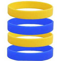 4pcs Silikon Gummi -armband Flexible Ukraine Blau Gelbe Armband Band Manschette Armband Sport Casual Bangle Für Frauen Männer von Casiler