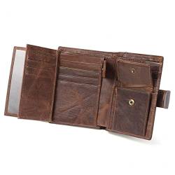 Leder Männer Brieftasche Bifold Kurzer Brieftaschen Männlich Hasp Vintage-geldbörse Münzbeutel Multifunktionale Kartentasche von Casiler