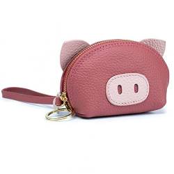 Niedliche Schweindesign -münzbeutel Leder Lady Key Bag Mini Coin -Geldbeutel Mode Wallet Key Hülle Tiergeldkartenhalter von Casiler