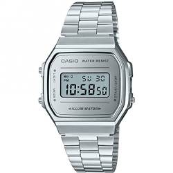 CASIO Unisex Erwachsene Armbanduhr Digital Quarz Edelstahl A168WEM-7EF von Casio