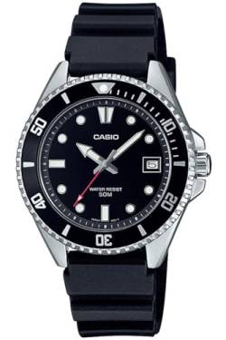 Casio Armbanduhr Collection - MDV-10-1A1 Armband Farbe: Schwarz Zifferblatt Schwarz Herren, Streifen von Casio