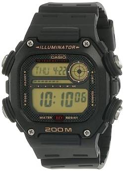 Casio Digitale Herren-Armbanduhr, schwarzes Zifferblatt, DW-291H-9AVDF (I118), schwarzes Armband, Schwarz, Gurt von Casio
