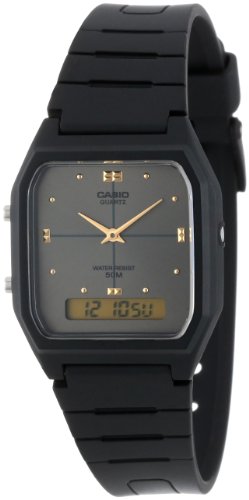 Casio Herren-Armbanduhr AW48HE-8AV schwarz Ana-Digi Dual-Time-Uhr schwarz digital Quarzwerk, Schwarz, Digitales Quarz-Uhrwerk von Casio