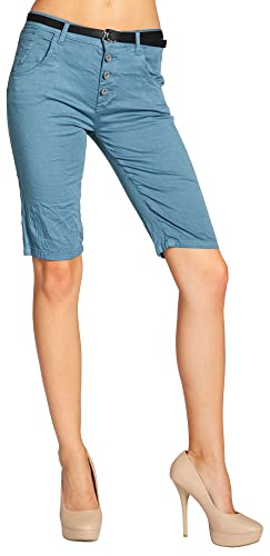 Caspar BST005 Damen Baumwoll Chino Shorts, Farbe:Jeans blau, Größe:XXL - DE44 UK16 IT48 ES46 US14 von Caspar