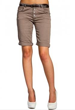Caspar BST005 Damen Baumwoll Chino Shorts, Farbe:Taupe, Größe:XL - DE42 UK14 IT46 ES44 US12 von Caspar