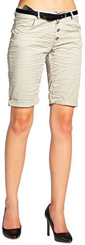 Caspar BST005 Damen Baumwoll Chino Shorts, Farbe:beige, Größe:L - DE40 UK12 IT44 ES42 US10 von Caspar