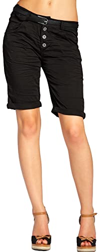 Caspar BST005 Damen Baumwoll Chino Shorts, Farbe:schwarz, Größe:S - DE36 UK8 IT40 ES38 US6 von Caspar