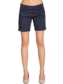 Caspar BST006 Damen Baumwoll Sommer Shorts, Farbe:dunkelblau, Größe:XL - DE42 UK14 IT46 ES44 US12 von Caspar