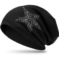 Caspar Beanie MU153 Mütze mit Strass Stern und warmem Flanell Stoff von Caspar