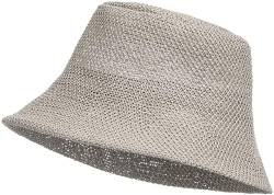 Caspar HT020 lässiger Damen Sommer Fischerhut Bucket Hat aus Toyo Stroh, Farbe:grau, Accessoires:One Size von Caspar