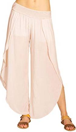 Caspar KHS047 Elegante Damen Sommerhose aus angenehm Leichter Viskose, Farbe:rosa, Größe:38 von Caspar