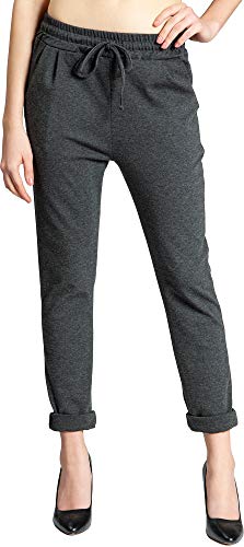 Caspar KHS049 sportlich Elegante Damen Jogginghose, Farbe:dunkelgrau meliert, Größe:40 von Caspar