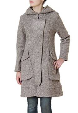 Caspar MTL011 Damen Mantel mit Wollanteil, Farbe:grau, Größe:L von Caspar