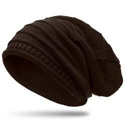 Caspar MU079 Klassische Unisex Beanie Mütze, Farbe:Dunkelbraun von Caspar