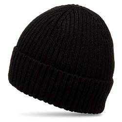 Caspar MU211 klassische Unisex Beanie Mütze Fischermütze, Farbe:schwarz, Größe:Einheitsgröße von Caspar