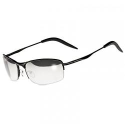 Caspar SG010 Unisex Sport Sonnenbrille mit Metallrahmen, Farbe:schwarz/silber verspiegelt von Caspar