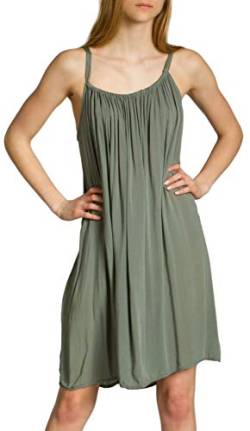 Caspar SKL010 Damen leichtes Baumwoll Sommer Strandkleid, Farbe:Oliv grün, Größe:42 von Caspar