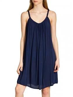 Caspar SKL010 Damen leichtes Baumwoll Sommer Strandkleid, Farbe:dunkelblau, Größe:38 von Caspar