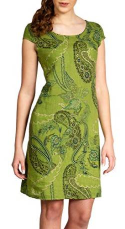 Caspar SKL022 Damen Sommer Leinenkleid mit Paisley Print bis Größe 50, Farbe:grün, Größe:XXL - DE44 UK16 IT48 ES46 US14 von Caspar