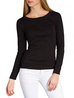 Caspar SRT024 figurfreundliches Damen Langarm Shirt, Farbe:schwarz, Größe:S von Caspar