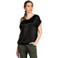 Caspar Shirtbluse BLU026 leichte elegante Damen Seidenglanz Kurzarm Sommer Bluse von Caspar