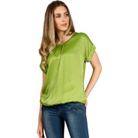 Caspar Shirtbluse BLU026 leichte elegante Damen Seidenglanz Kurzarm Sommer Bluse von Caspar