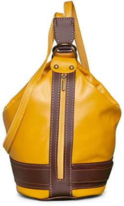 Caspar TL721 3-in-1 mittelgroßer Leder Rucksack Schultertasche Cross Body Bag, Farbe:curry, Größe:One Size von Caspar