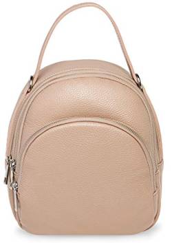 Caspar TL793 eleganter Damen City Rucksack Rucksacktasche aus echtem Leder, Größe:One Size, Farbe:rosa von Caspar