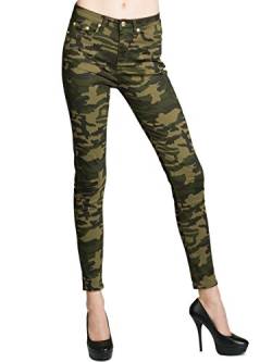 Damen Super Stretch Camouflage Army Hose KHS040, Farbe:Camouflage, Größe:S - DE36 UK8 IT40 ES38 US6 von Caspar